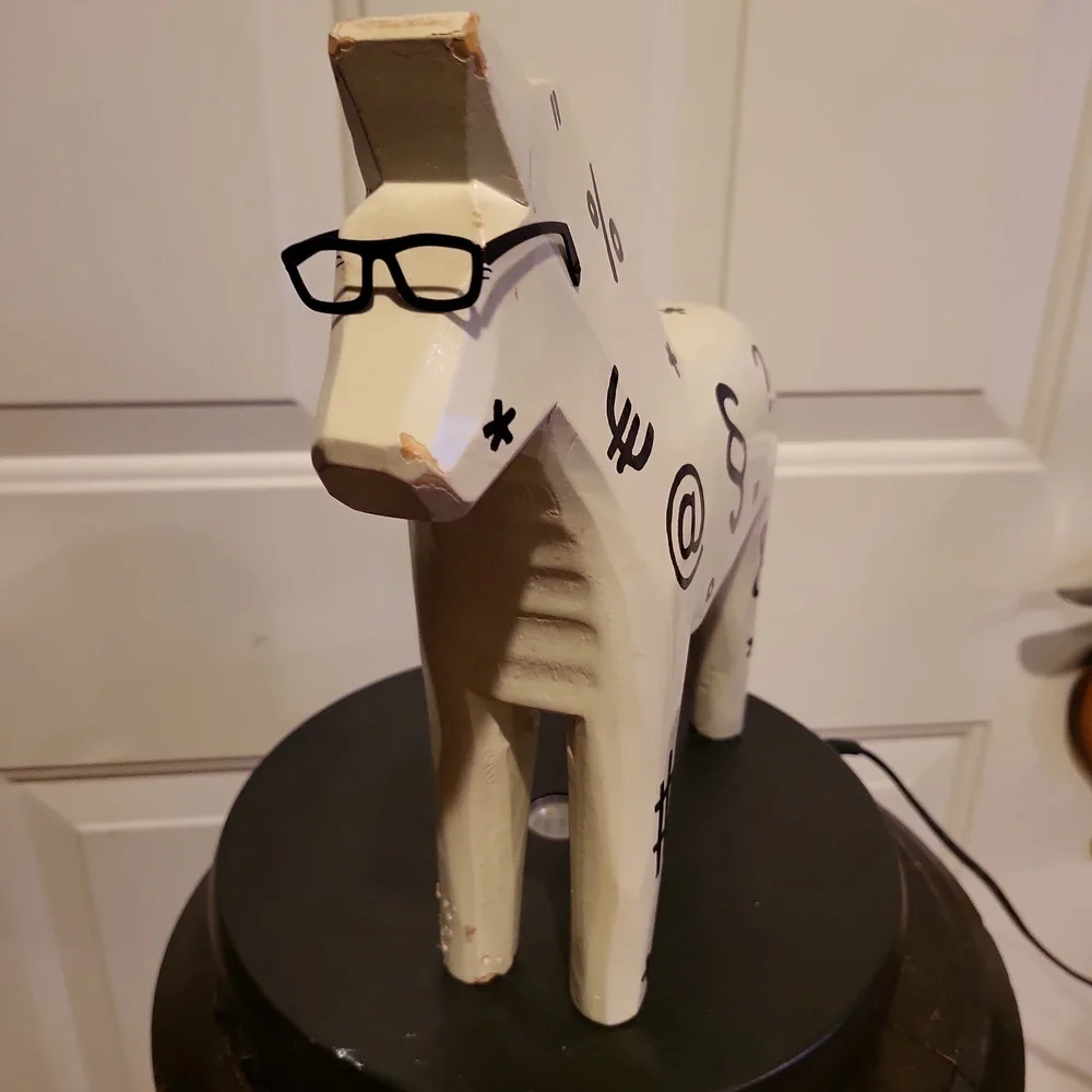 Dala IKEA White Wooden Horse Vintage